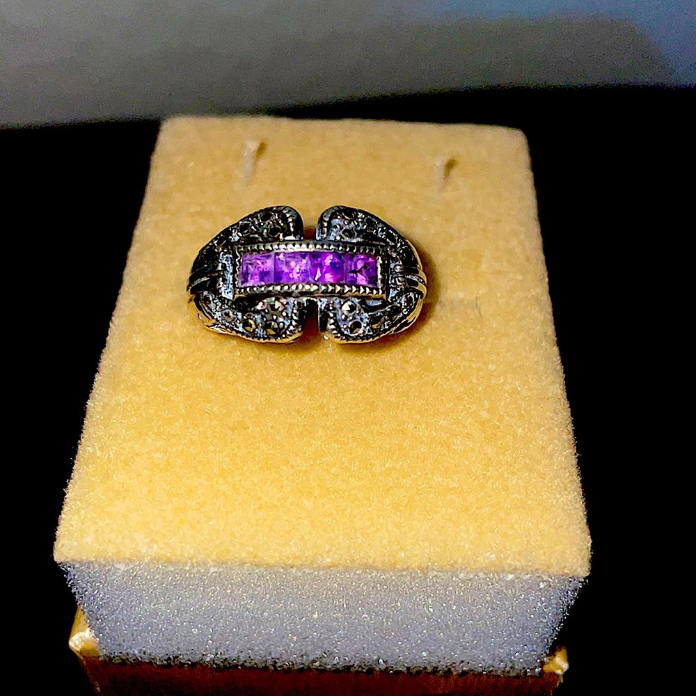 Sterling marcasite and amethyst